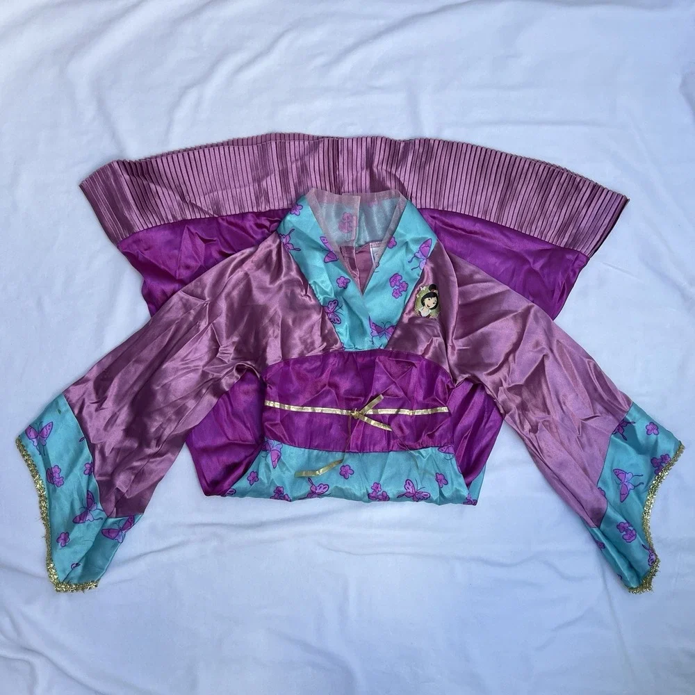 Disney Store Mulan Costume Dress Kids Size 6/6X Halloween Hanfu Princess Y2K era